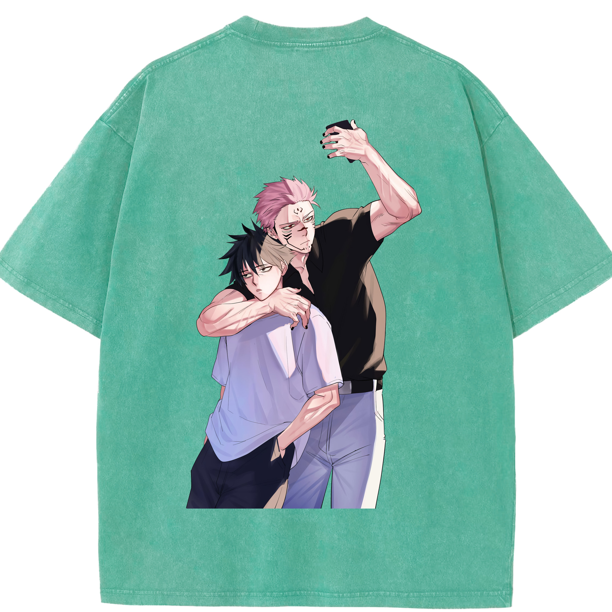 （画像用） 呪術廻戦 Jujutsu Kaisen 綿100% ヴィンテージ風 半袖Tシャツ（背面プリント）